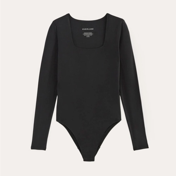 Everlane Black Square Neck Bodysuit - Picture 3 of 5